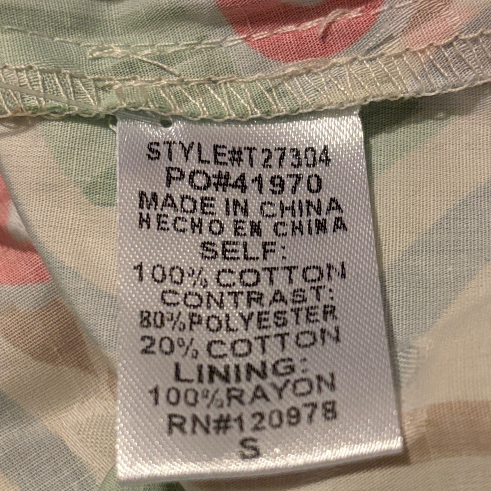 Entro Green and Pink Fan Pattern Blouse - Picture 9 of 11